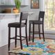 Linon Vega Espresso Black Upholstered Bar Stool-2