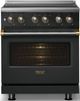 Viking® 5 Series 30" Valentine Pro Style Induction Range with Brushed Brass Trim-4