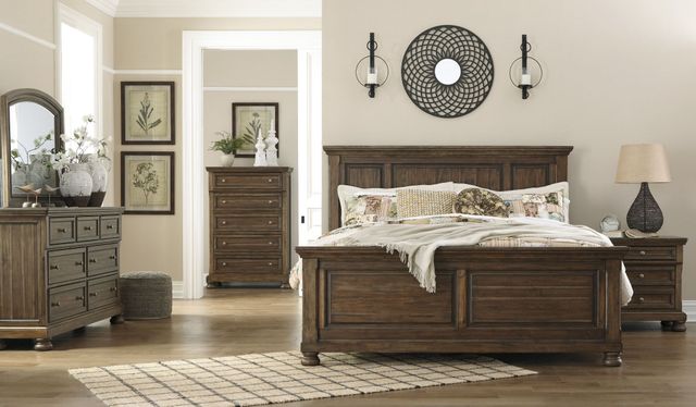 Signature Design by Ashley® Flynnter 2-Piece Medium Brown California King Panel Bed Set-3