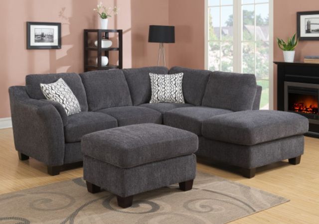 Emerald Home Clayton II 2-Piece Charcoal Gray Right-Arm Facing Sectional and Chaise-1
