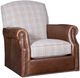 Mayo Furniture Customizable Leather and Fabric Swivel Chair with Nailhead Trim-0