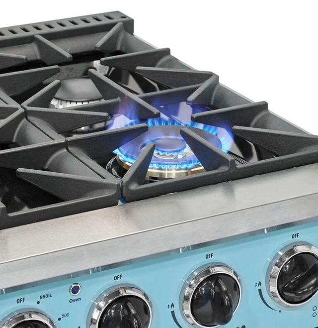Unique® Appliances Classic Retro 36" Ocean Mist Turquoise Pro Style Gas Range-2