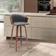 Armen Living Diana Gray/Walnut Swivel Bar Stool-2