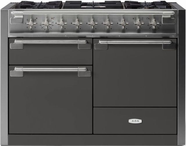 AGA™ Elise 48" Stainless Steel Pro Style Dual Fuel Range with Slate Door-0