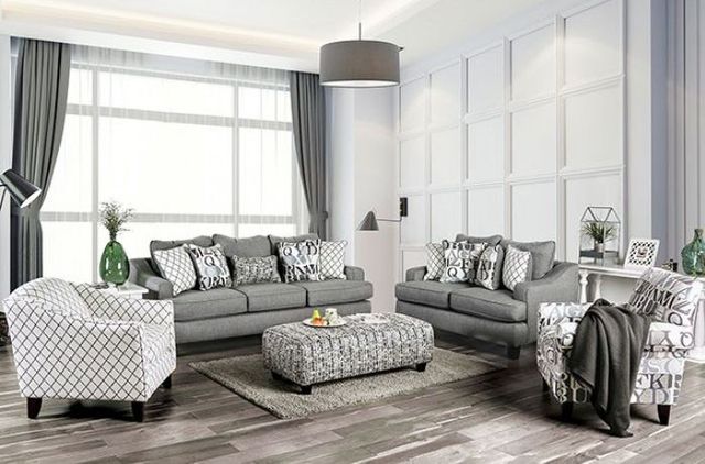 Furniture of America® Verne Bluish Gray Loveseat-0