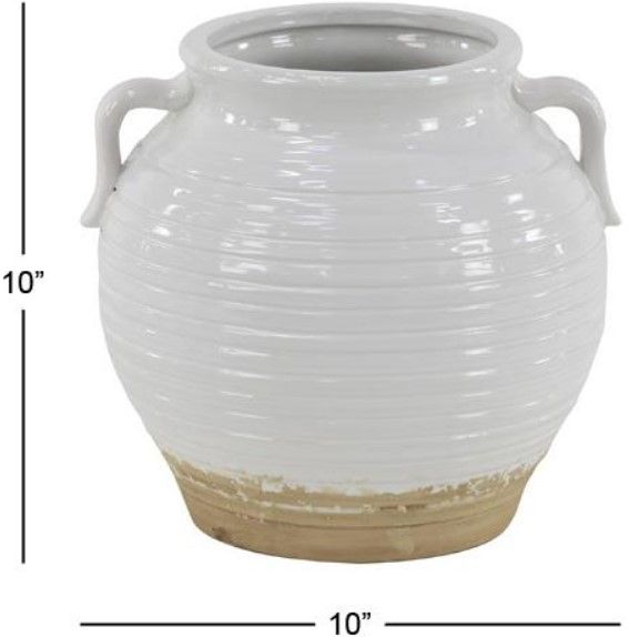 Deco Marche White 10" Planter-2