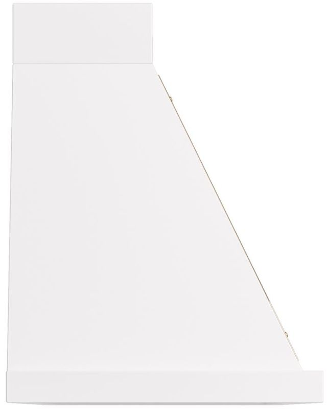 Ilve® Nostalgie II Noblesse 60" White Wall Mounted Range Hood with Brass Trim-2