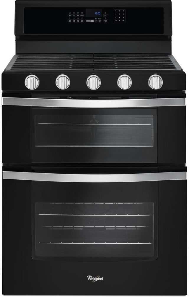Whirlpool® 30" Black Ice Freestanding Gas Double Oven-0