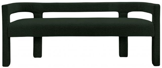 Meridian Furniture Athena Green Boucle Fabric Upholstered Bench-1
