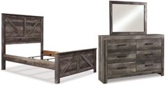 Signature Design by Ashley® Wynnlow 3-Piece Gray King Crossbuck Panel Bed Set