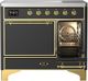 Ilve® Majestic III 40" Graphite Matte Pro Style Induction Range with Solid Door and Brass Trim-4