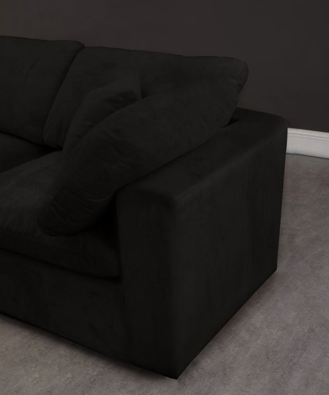 Meridian Furniture Cozy Black Velvet 80" Cloud Modular Sofa-2