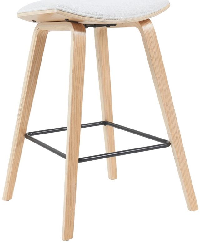 Armen Living Fox 2-Piece Oak/White Counter Stool Set-4