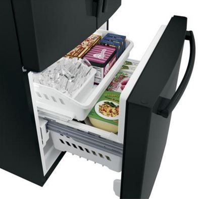 GE® Series 24.8 Cu. Ft. French Door Refrigerator-Black-2