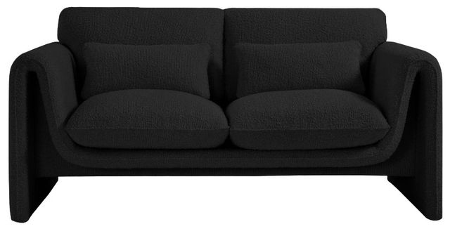 Meridian Furniture Stylus Black Boucle Fabric Loveseat-1