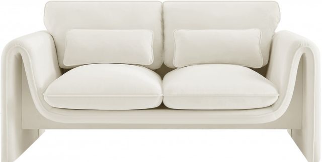 Meridian Furniture Sloan Cream Velvet Loveseat-1