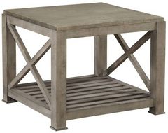 Lillian August Burleigh Driftwood Gray Side Table with Shelf