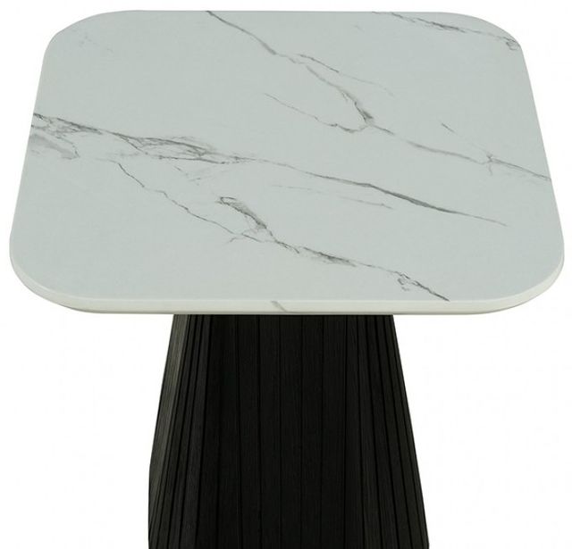 Furniture of America® Sindal White End Table with Black Base-1
