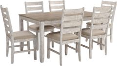 Signature Design by Ashley® Skempton 7-Piece Light Brown/White Dining Table Set