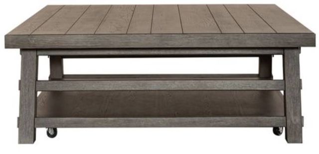 Liberty Furniture Modern Farmhouse Dusty Charcoal Oversized Square Cocktail Table-3