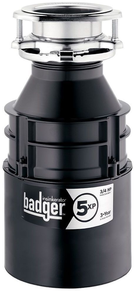 InSinkErator® Badger® 5XP 0.75 HP Continuous Feed Black Garbage Disposal-0