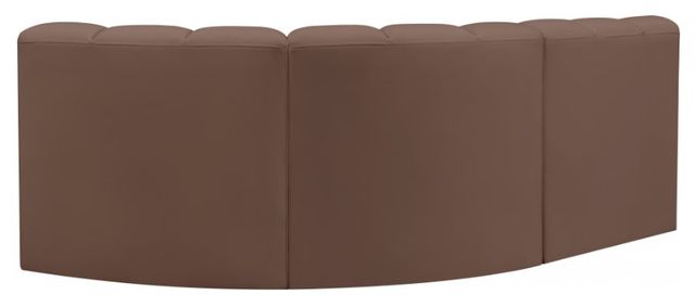 Meridian Furniture Arc 3-Piece Brown Vegan Leather Sectional-3