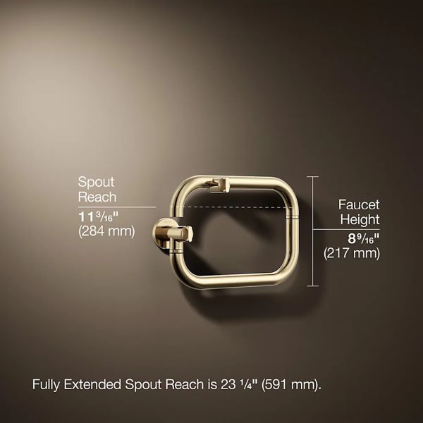 KOHLER® Components® Vibrant French Gold Wall-Mount Pot Filler-4