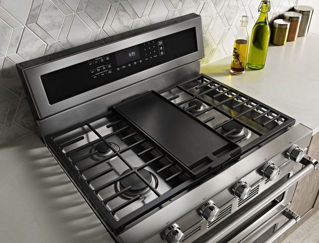 KitchenAid® 30" Stainless Steel Freestanding Gas Double Oven Range-6