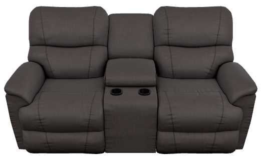 La-Z-Boy® Trouper Walnut Leather Power Reclining Loveseat with Console, Headrest, and Lumbar-1