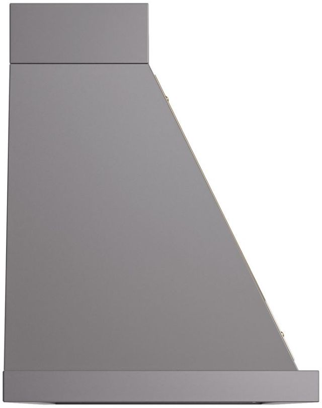 Ilve® Nostalgie II Noblesse 60" Graphite Matte Wall Mounted Range Hood with Brass Trim-2