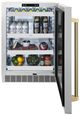 ZLINE Autograph Edition Touchstone 24 " 5.2 Cu. Ft. Stainless Steel 151 Can Beverage Fridge with Solid Door and Polished Gold Helix Handle-4