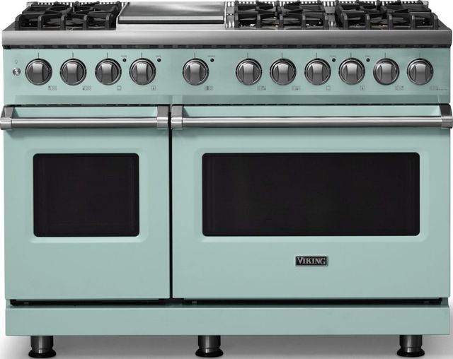 Viking® 5 Series 48" Splash Pro Style Dual Fuel (NG) Range with Polished Chrome Trim-0