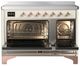 Ilve® Majestic III 48" Antique White Pro Style Induction Range with Solid Door and Copper Trim-1
