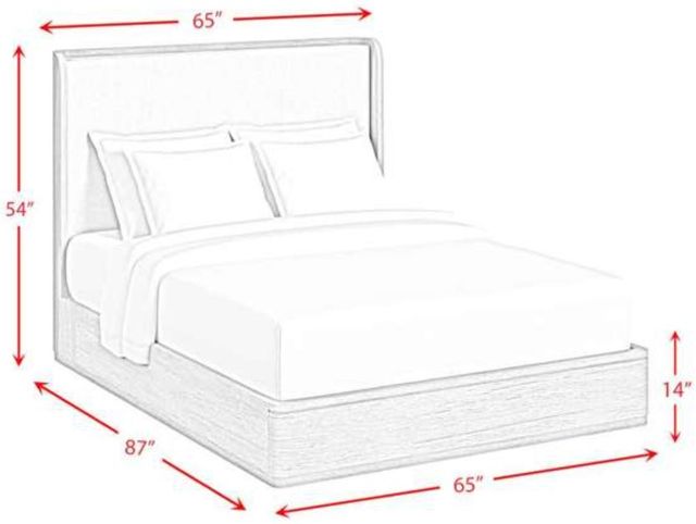 Elements International Rosalie Gray/Natural Upholstered Queen Panel Bed-2