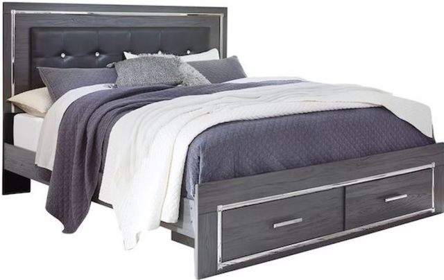 Signature Design by Ashley® Lodanna Gray King Panel Bed with 2 Storage Drawers-0