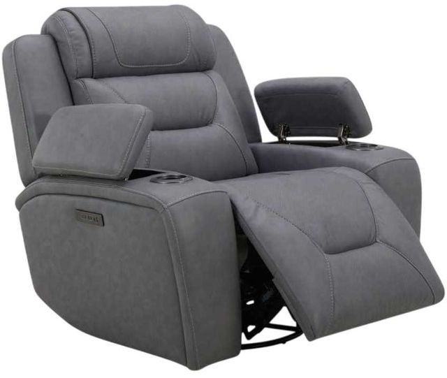 Liberty Furniture Chapman Aline Blue Gray Leather Power Recliner-1