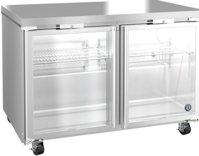 Hoshizaki Steelheart® 48" 12 Cu. Ft. Stainless Steel Low Profile Undercounter Refrigerator with Full Glass Doors-2