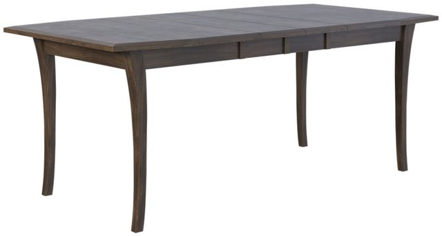 Country View Woodworking Customizable Henderson 54" Elm Top Dining Table with 1-Leaf and Brown Maple Legs-0
