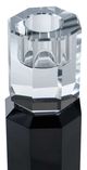 A & B Home Black/Clear Taper Candle Holder-3