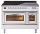 Ilve® Nostalgie II Noblesse 48'' White Pro Style Induction Range with Chrome Trim-0