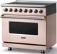 Viking® 5 Series 36" Blush Pro Style Induction Range with Brushed Brass Trim-2