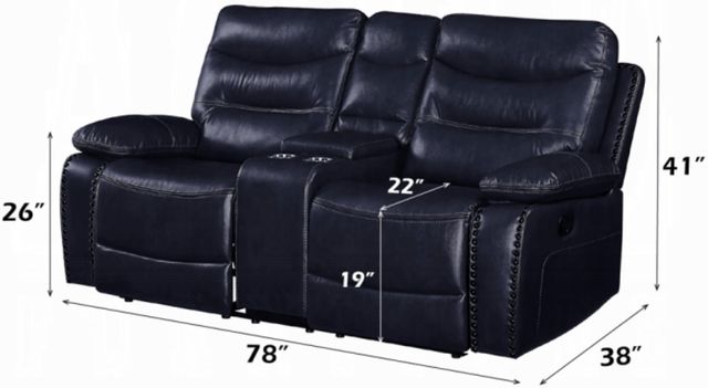 ACME Furniture Aashi Navy Manual Reclining Loveseat with Console-2