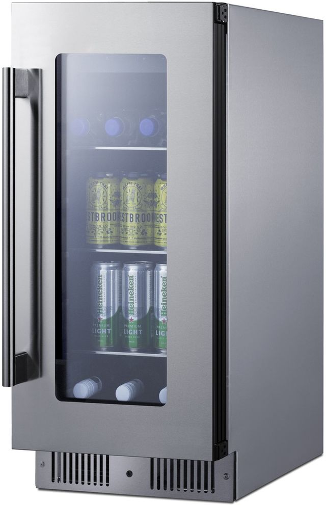 Summit® 15" 2.6 Cu. Ft. Stainless Steel Built-In Beverage Center -3