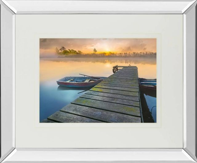 Classy Art Weathered Pier by Mike Calascibetta Mirrored Frame Wall Art-0