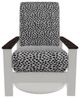 Telescope Casual Leeward Agra Classic/Snow Fabric/Polymer Outdoor Cushion Swivel Hidden Rocker with Chestnut Rustic Arms-1