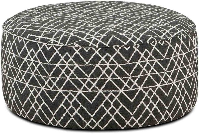 Fusion Furniture Popstitch Shell Hyphen Onyx Round Cocktail Ottoman-0