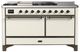 Ilve® Majestic III 60" Antique White Pro Style Dual Fuel Liquid Propane Range with Griddle and Burnished Trim-0