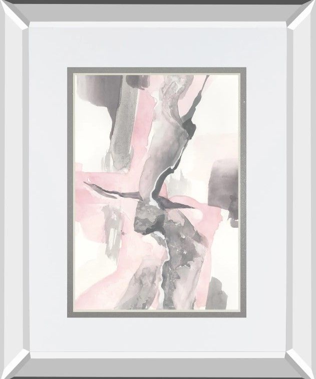 Classy Art Blushing Grey I By Chris Paschke Mirror Framed Wall Art-1