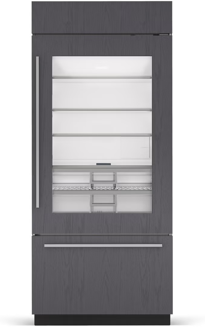Sub-Zero® Classic Series 36" 20.8 Cu. Ft. Panel Ready Right Hinge Built-In Over and Under Refrigerator/Freezer with Glass Door