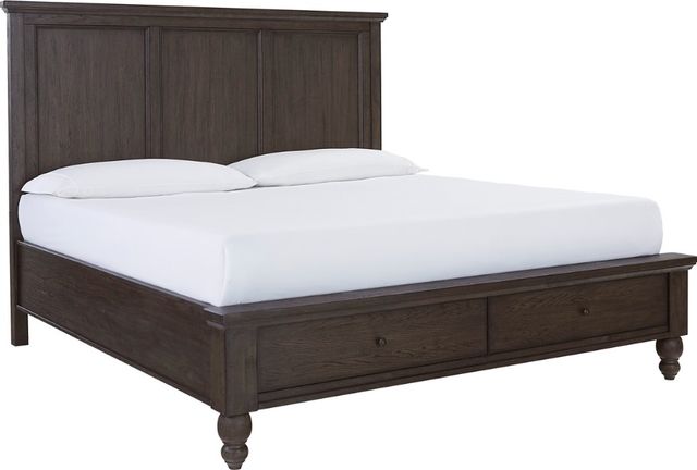 aspenhome® Cambridge Cracked Pepper Queen Panel Storage Bed-0